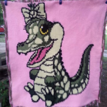 customer-crochet-art tennies baby alligator