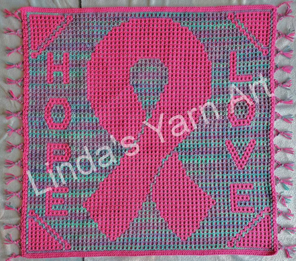 Pattern Crochet Blanket Cancer Ribbons 
