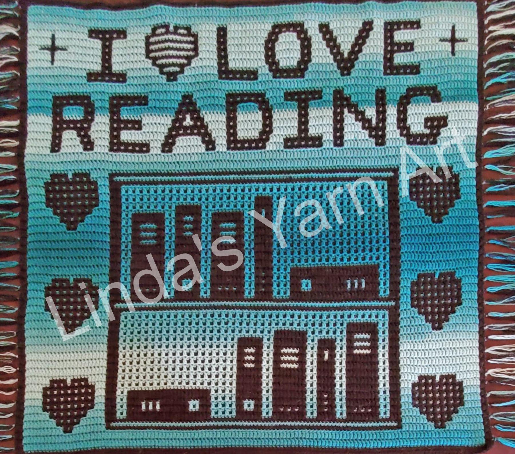 Mosaic Bookshelf, I Love Reading – Linda's Yarn Art